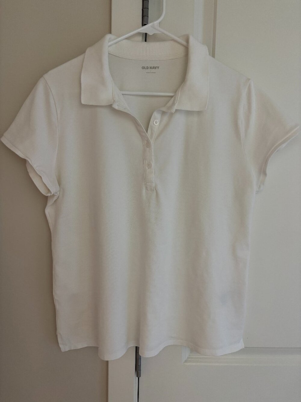 Uniform Pique Polo Short Sleeve Shirt, Solid White Size Large